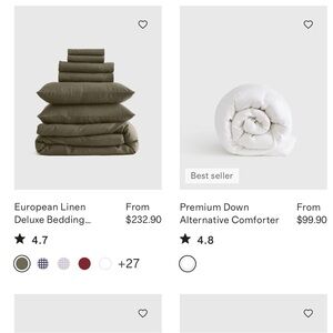 Luxury Linen Bedding Set - Olive Green